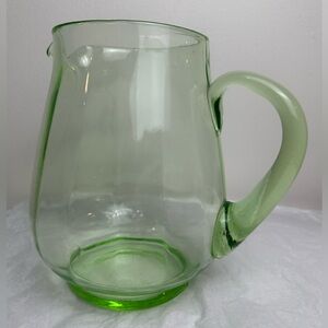 Green Depression Vintage Glass Pitcher